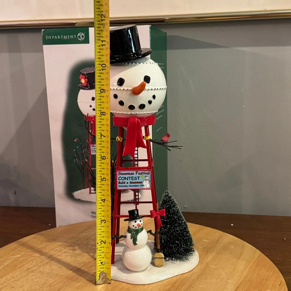 Department 56 Snowman Water Tower Village Accessory 800652 w/ Box Dept 56